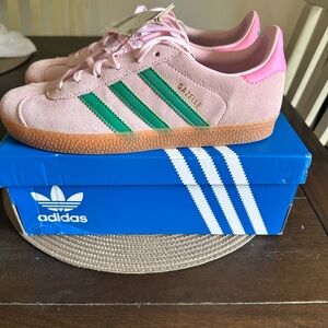 Adidas Kids Sneakers Pink with Green Stripes